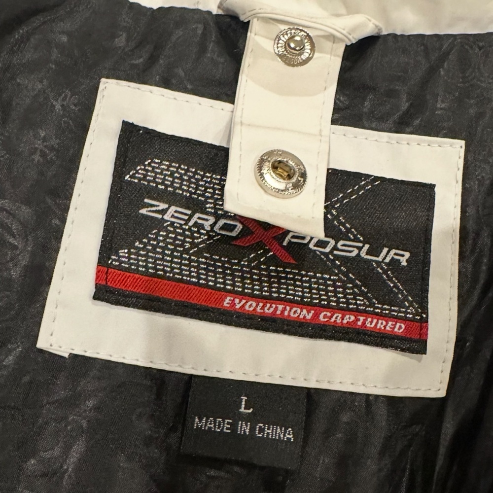 Euc Zeroxposur Ski White Black Patterned Jacket L - image 5